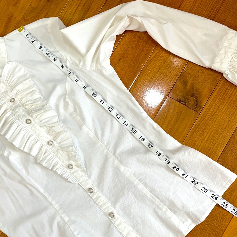 Ruffle Stretch Button Down - Picture 5 of 5
